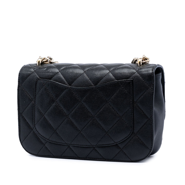 Chanel Small CC Matelassé Caviar clouté Simple rabat