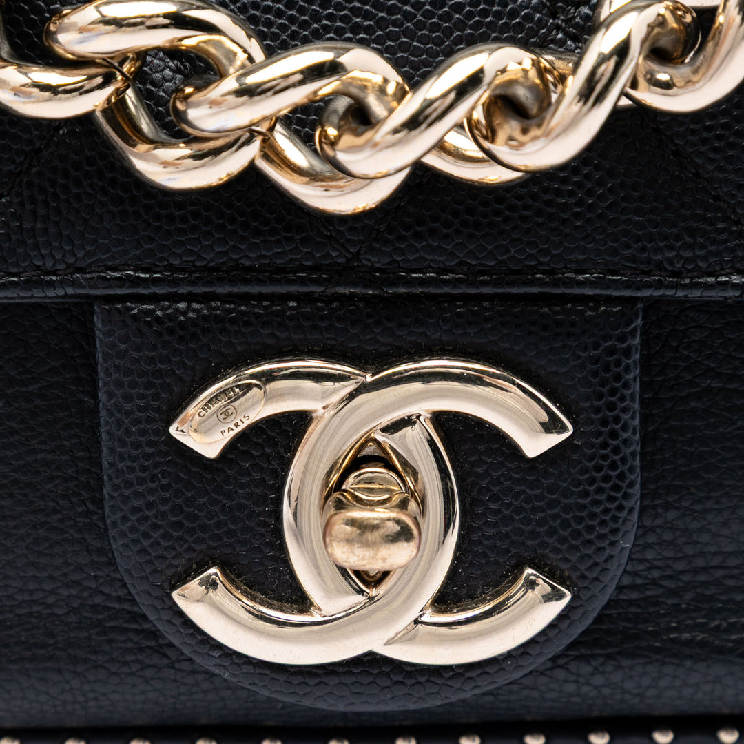 Chanel Small CC Matelassé Caviar clouté Simple rabat