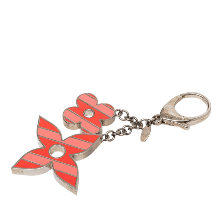 Louis Vuitton Émail Sweet Stripes Flower Bijou de sac et Key Chain
