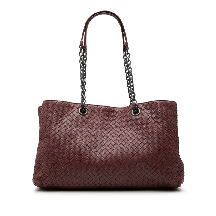 Bottega Veneta Large Nappa Intrecciato Double Cabas chaîne