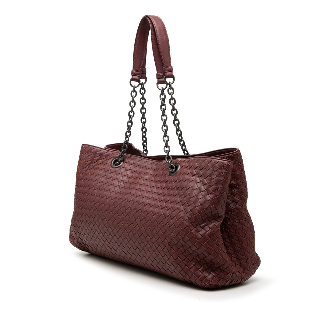 Bottega Veneta Large Nappa Intrecciato Double Cabas chaîne