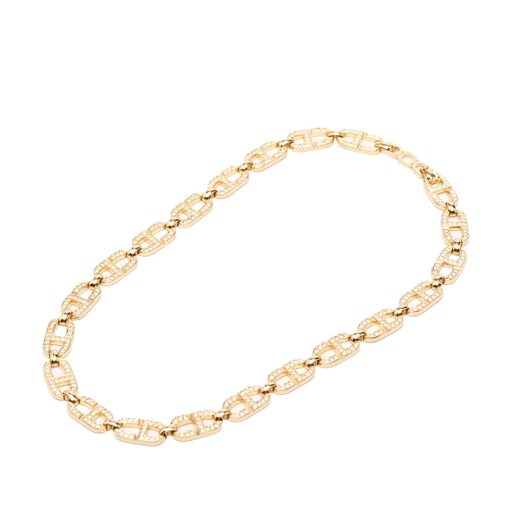 Dior plaqué Strass CD Logo Choker Collier