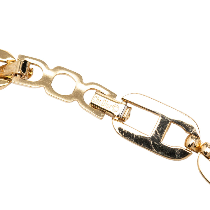 Dior plaqué Strass CD Logo Choker Collier