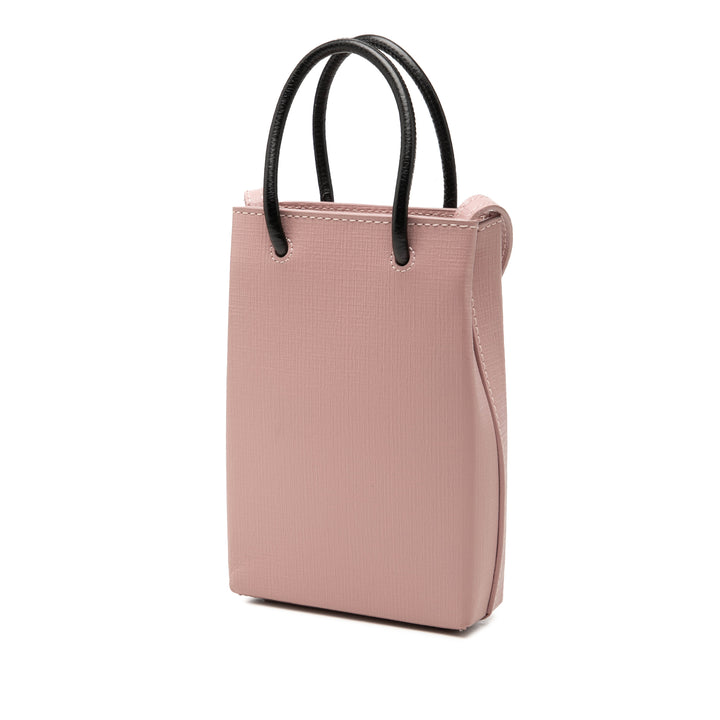 Balenciaga Logo Cabas Étui téléphone Mini Cuir de veau