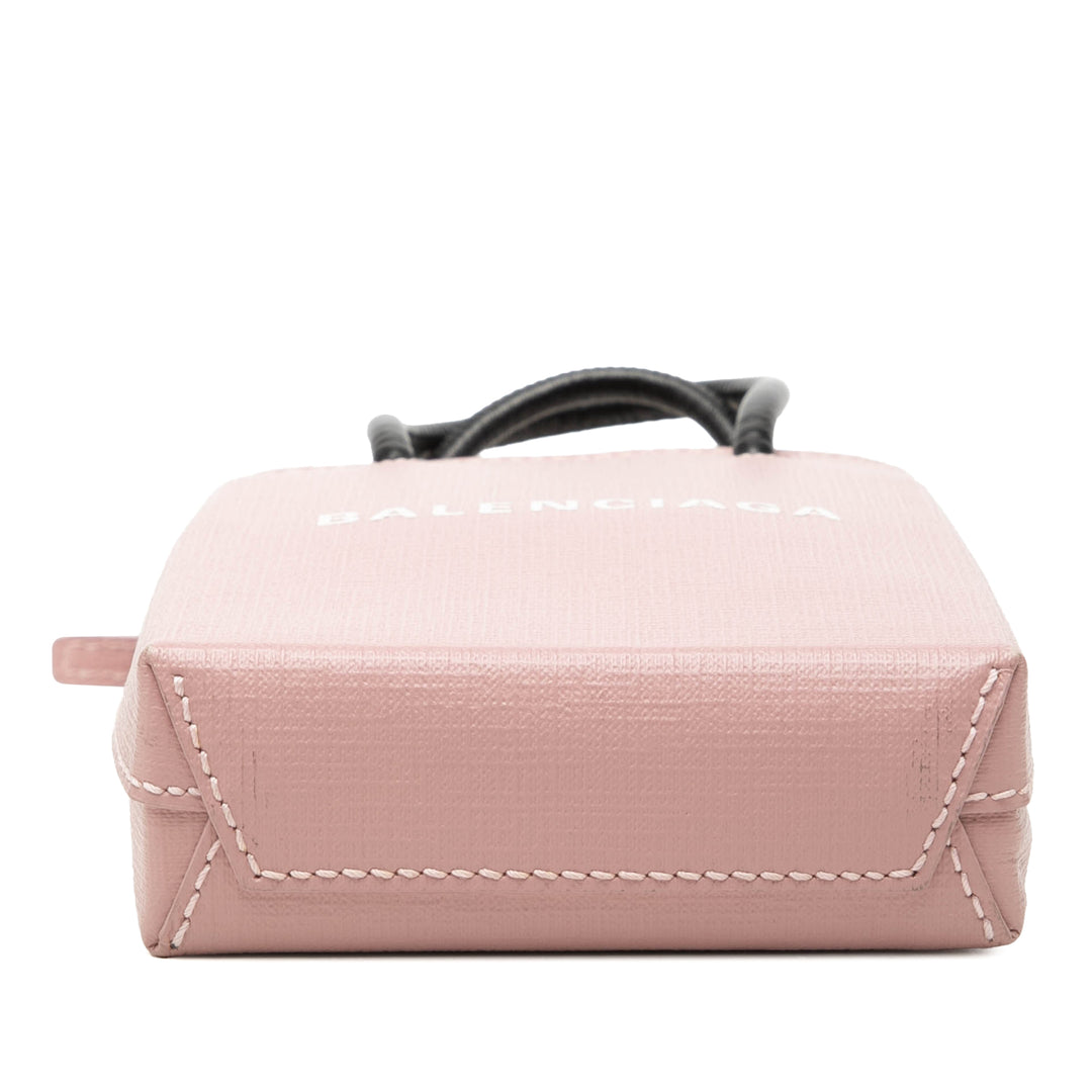 Balenciaga Logo Cabas Étui téléphone Mini Cuir de veau