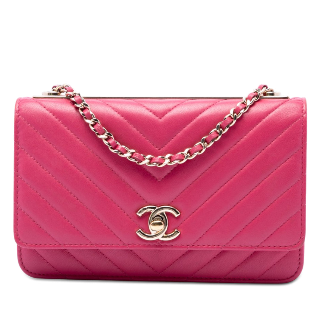 Chanel Chevron Cuir d’agneau Trendy CC Wallet on Chain