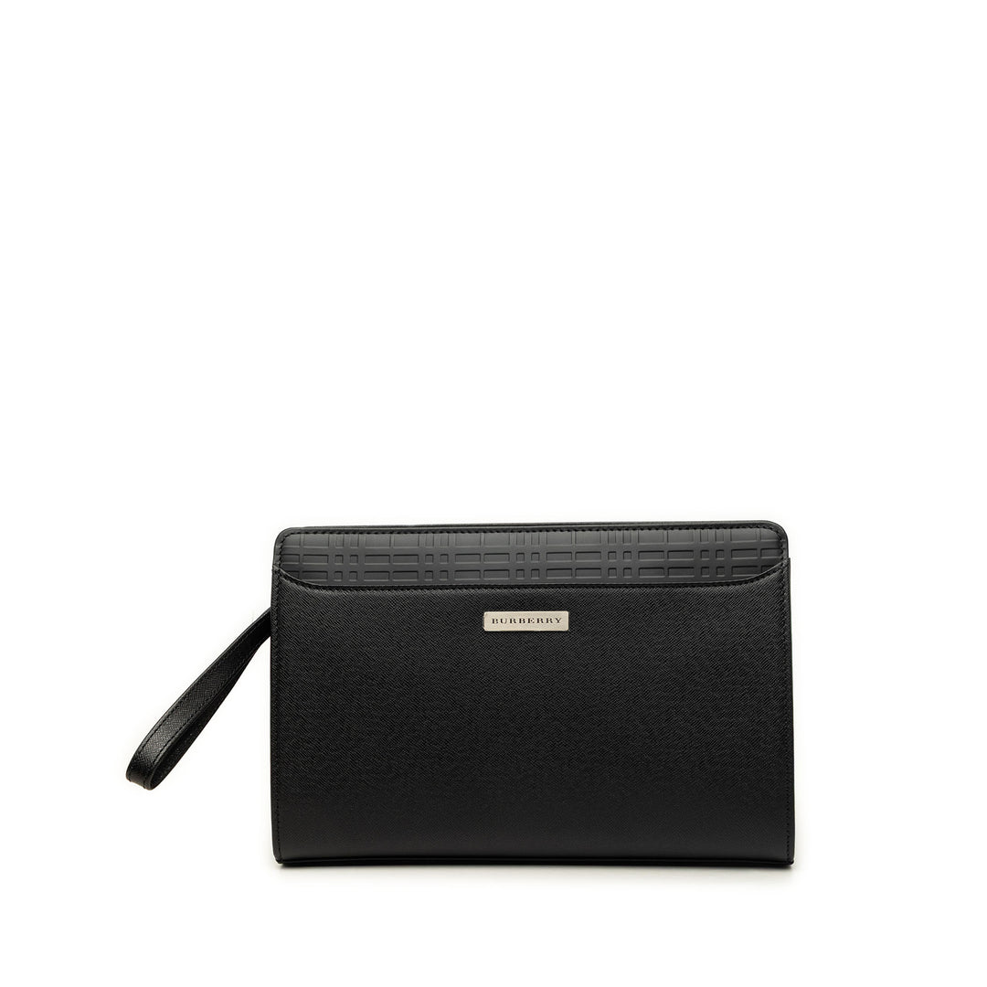 Check embossé à finitions Pochette Noir