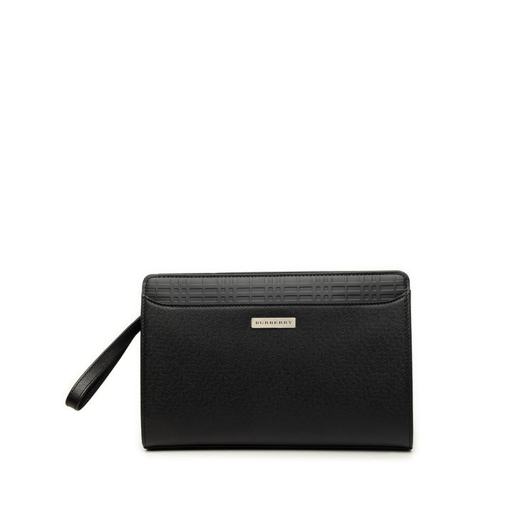 Check embossé à finitions Pochette Noir