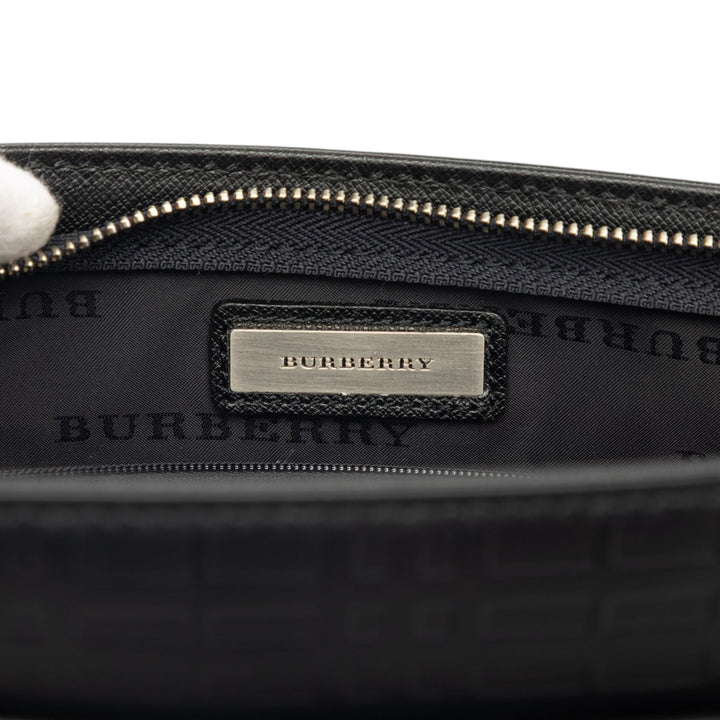 Check embossé à finitions Pochette Noir