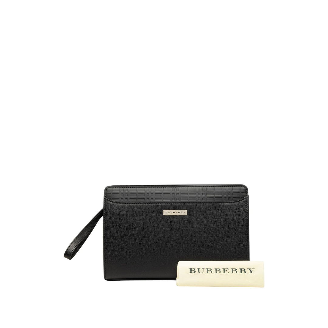 Check embossé à finitions Pochette Noir