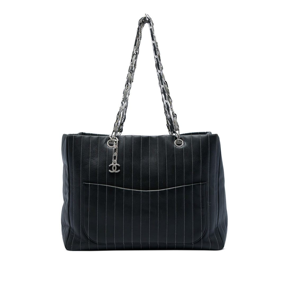 Chanel Vertical Matelassé Mademoiselle Cabas Grand Cuir d'agneau