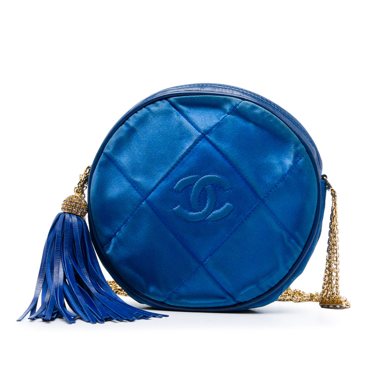 CC Matelassé Pompon Rond Sac Bleu