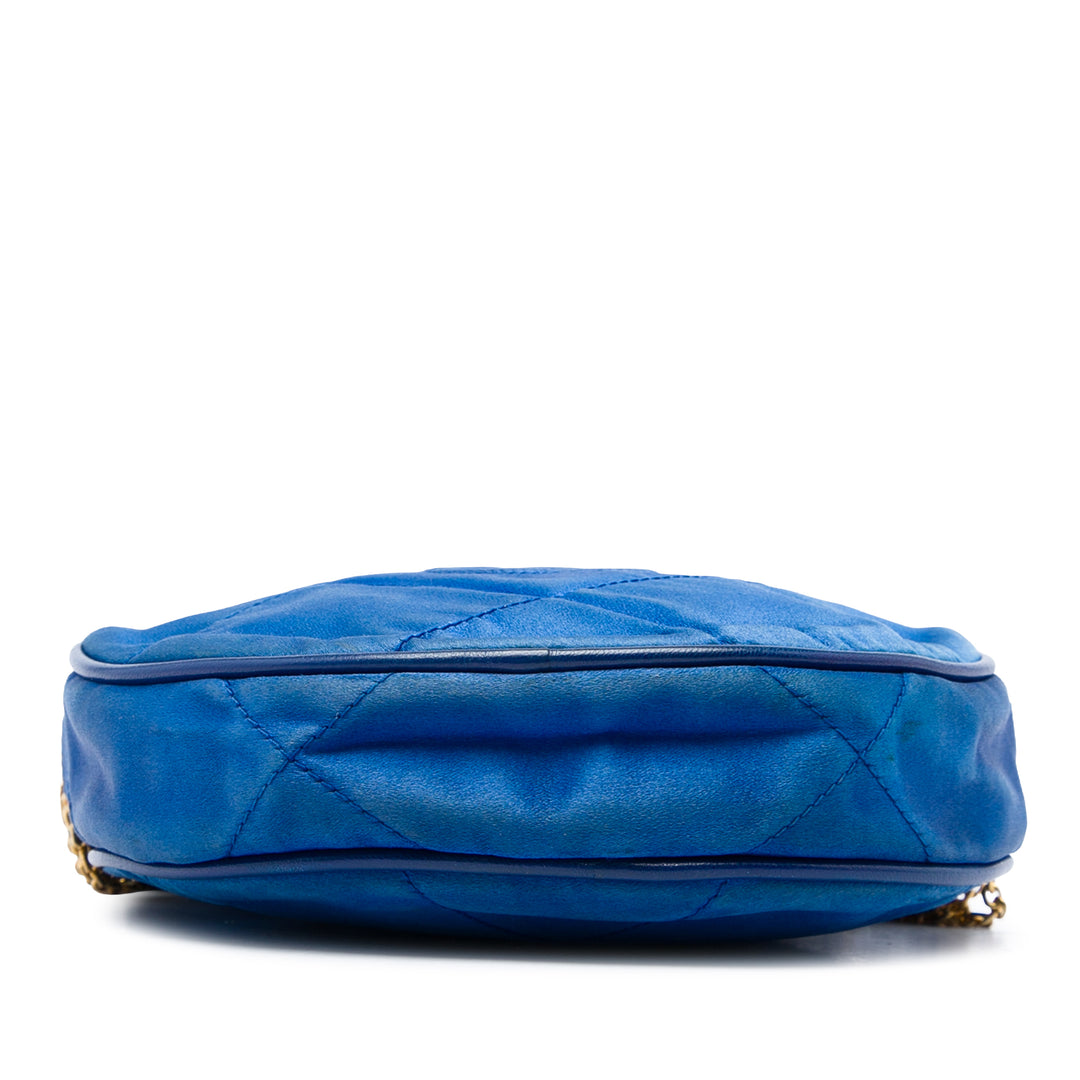 CC Matelassé Pompon Rond Sac Bleu