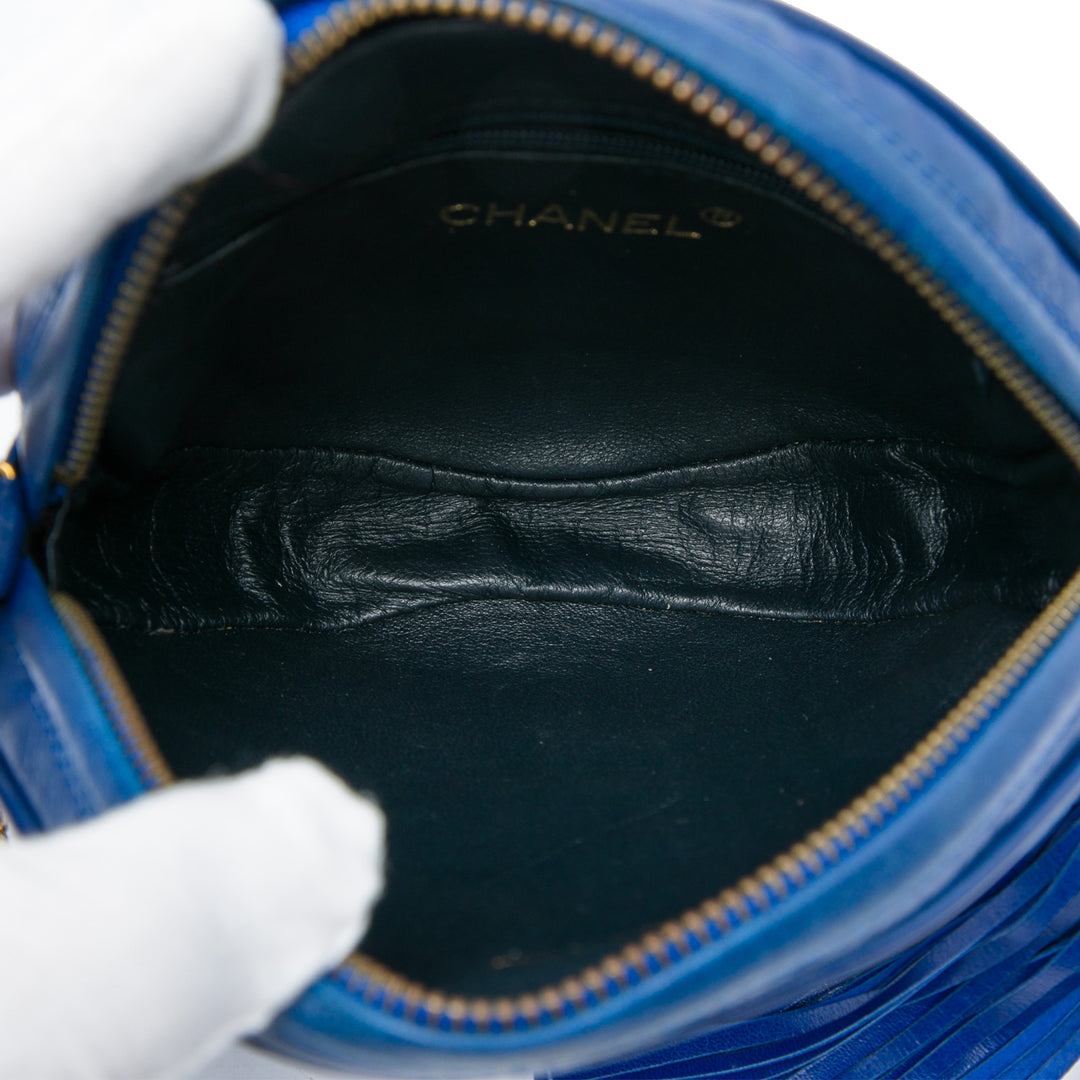 CC Matelassé Pompon Rond Sac Bleu