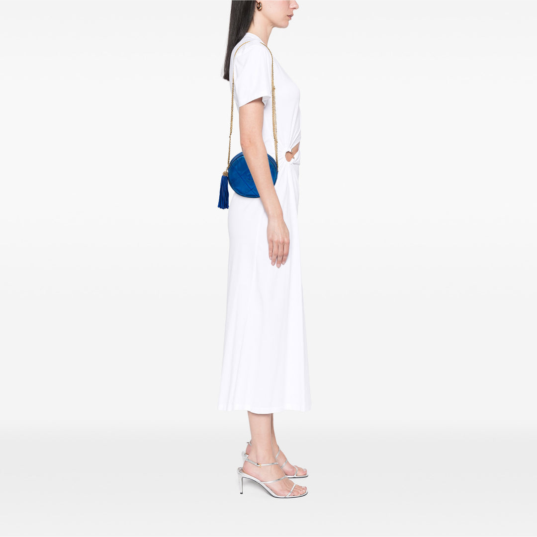CC Matelassé Pompon Rond Sac Bleu
