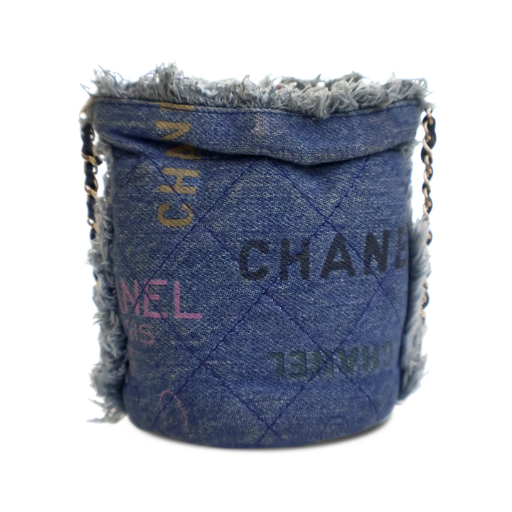 Chanel Mini Jean Mood Bucket with Chain Bleu