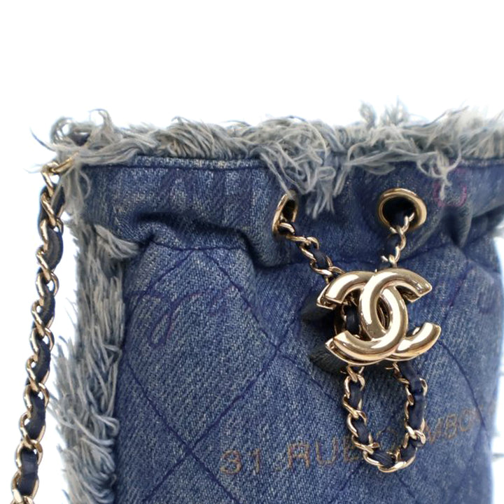 Chanel Mini Jean Mood Bucket with Chain Bleu