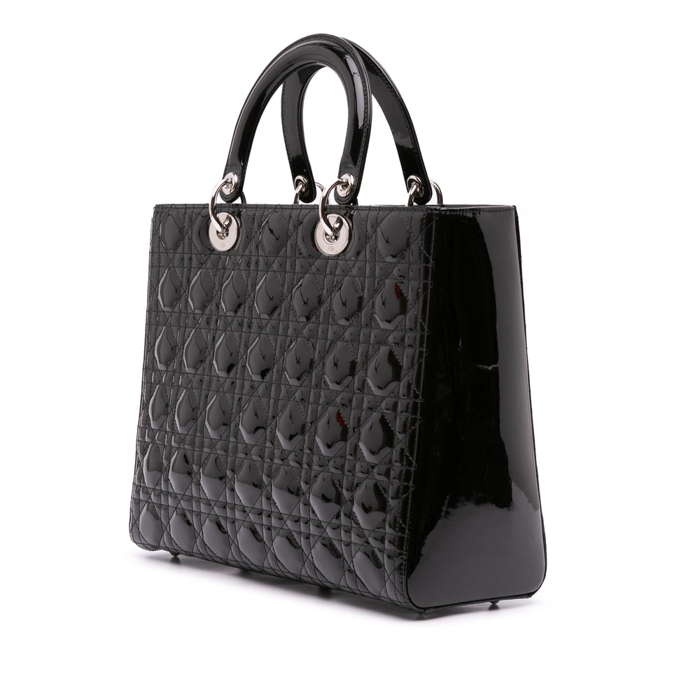 Large Patent Cannage Lady Dior Black - Gaby Paris