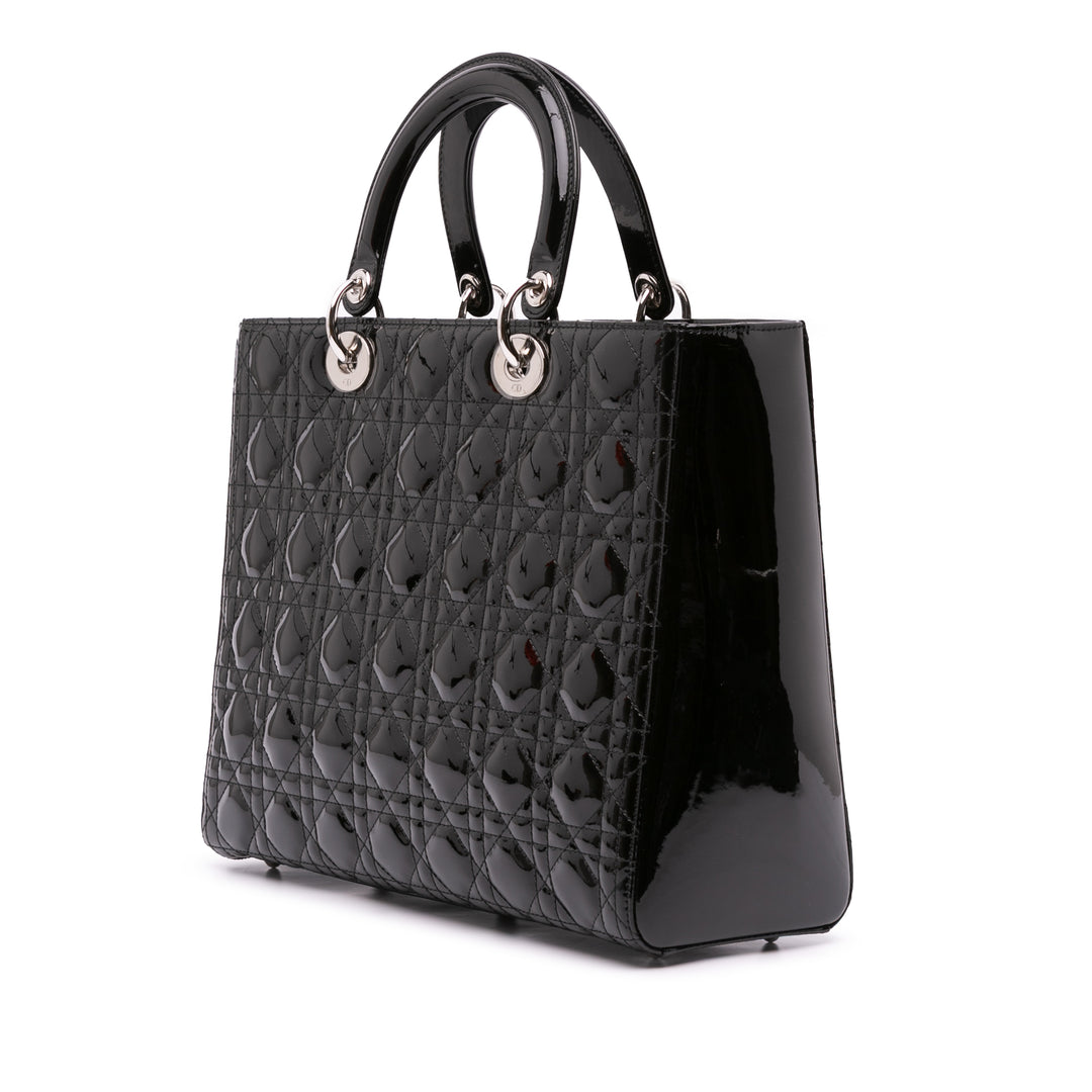 Large Patent Cannage Lady Dior Black - Gaby Paris