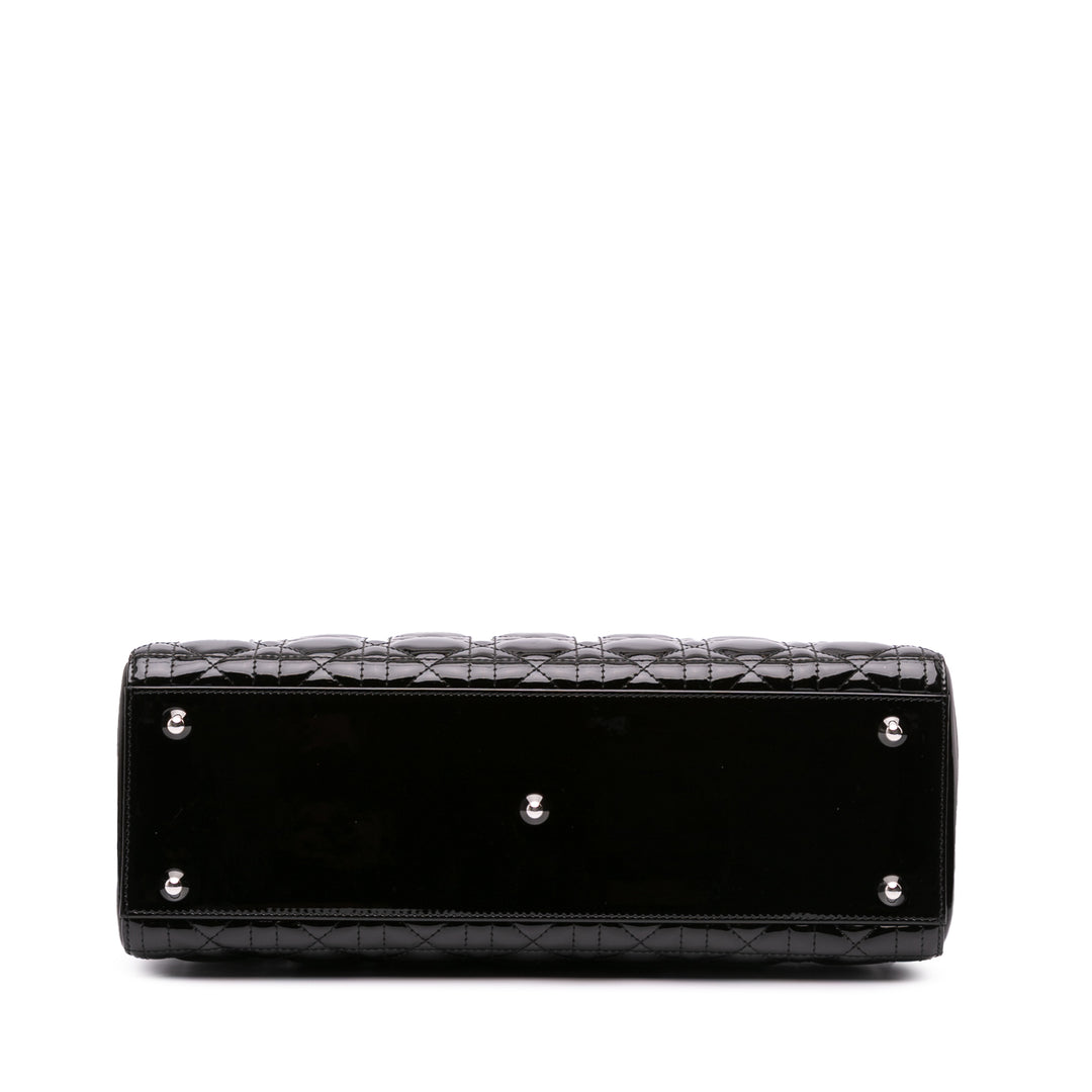 Large Patent Cannage Lady Dior Black - Gaby Paris