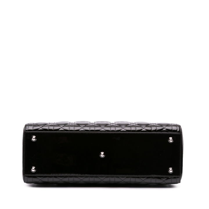 Large Patent Cannage Lady Dior Black - Gaby Paris