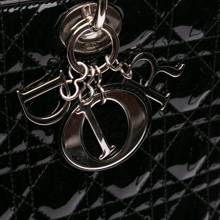 Large Patent Cannage Lady Dior Black - Gaby Paris