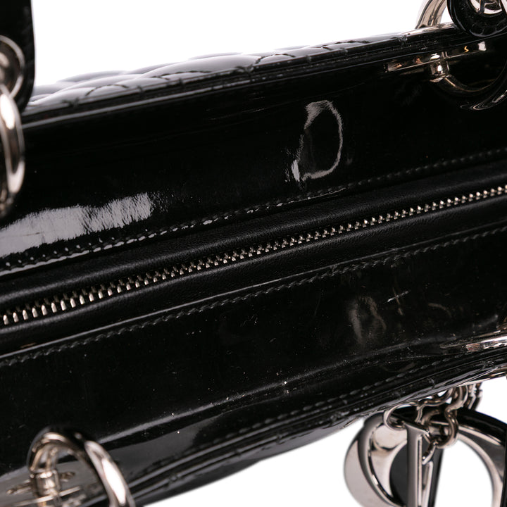 Large Patent Cannage Lady Dior Black - Gaby Paris