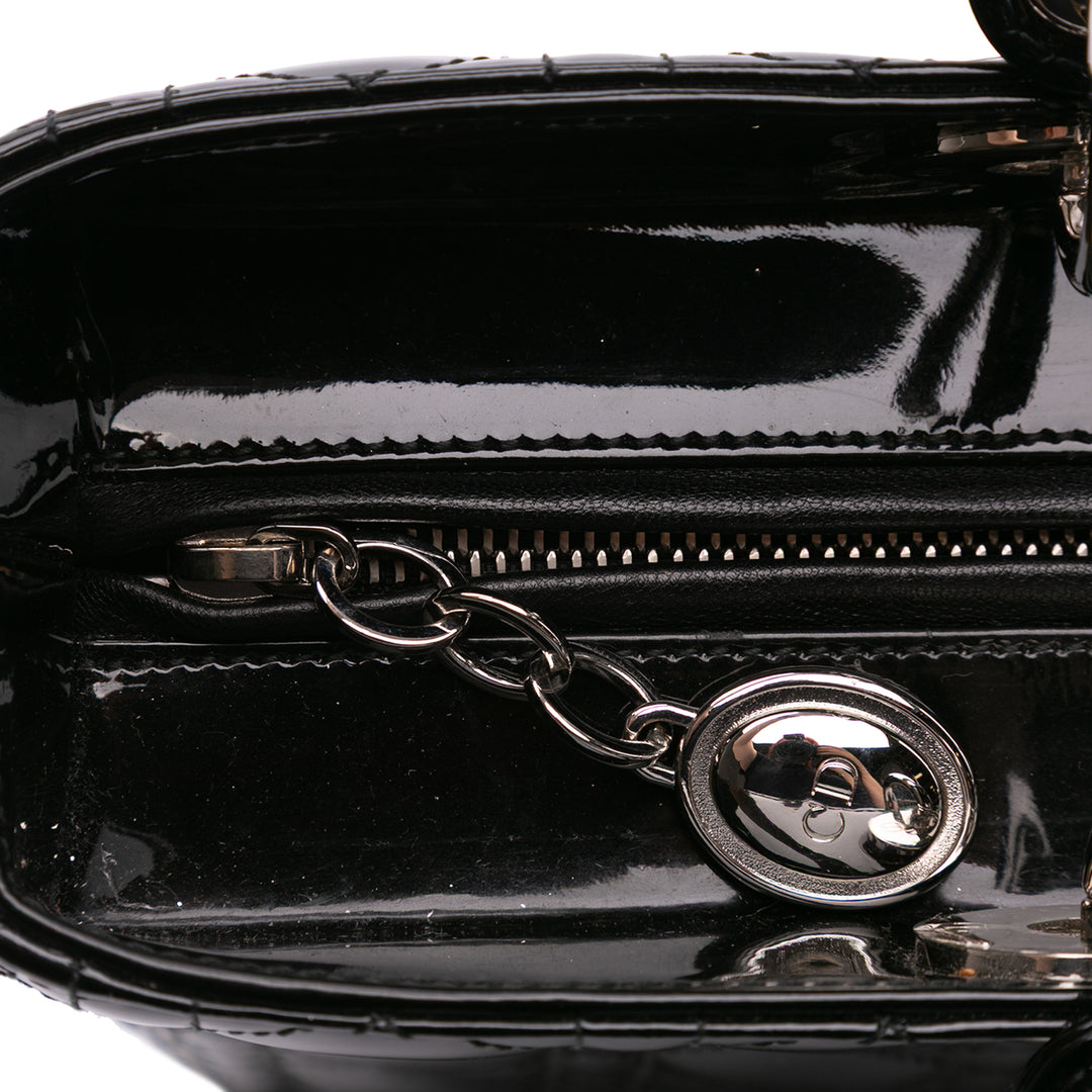 Large Patent Cannage Lady Dior Black - Gaby Paris