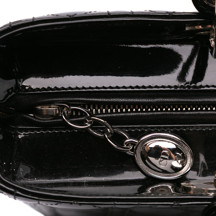 Large Patent Cannage Lady Dior Black - Gaby Paris