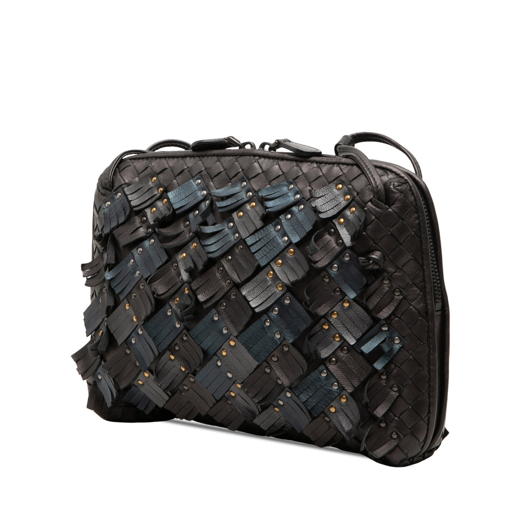 Bottega Veneta Métallisé Multicolor Intrecciato Fringe clouté Nodini Sac Cuir nappa