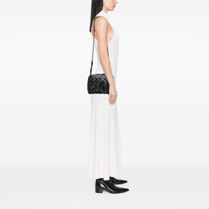 Bottega Veneta Métallisé Multicolor Intrecciato Fringe clouté Nodini Sac Cuir nappa