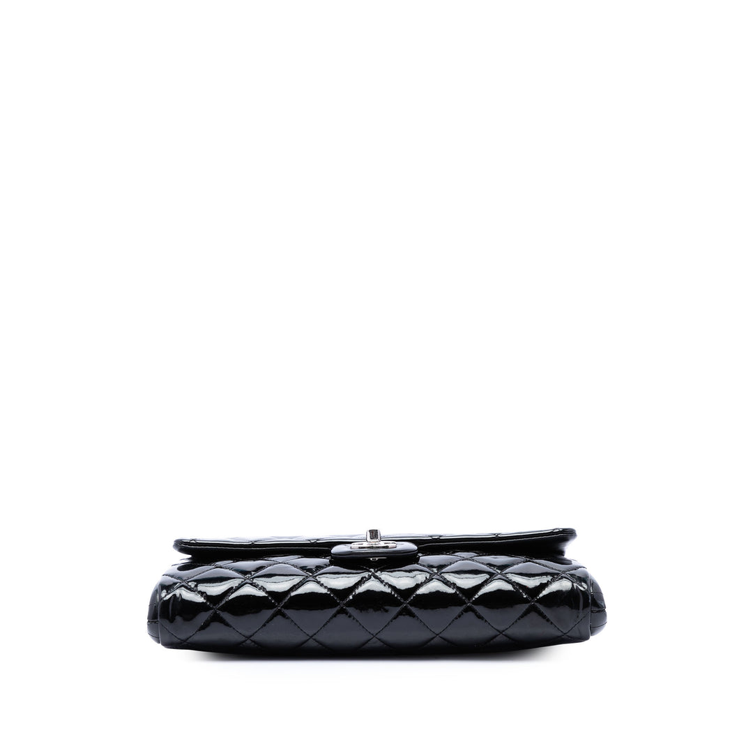 CC Matelassé à rabat Pochette avec chaîne Noir