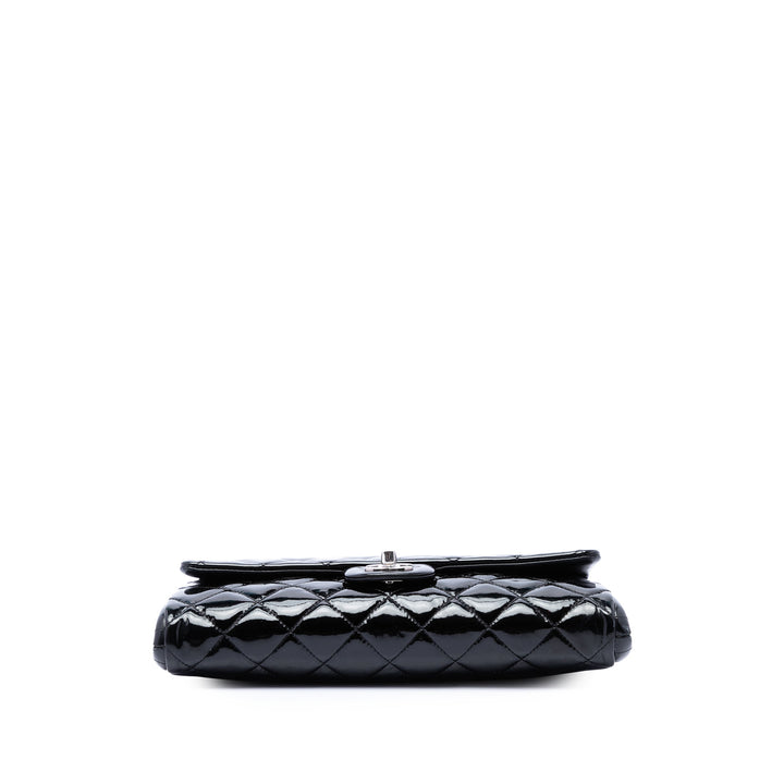 CC Matelassé à rabat Pochette avec chaîne Noir