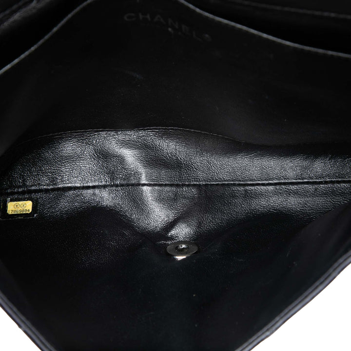 CC Matelassé à rabat Pochette avec chaîne Noir
