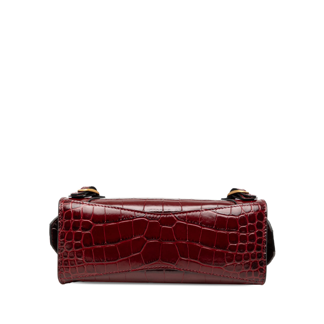 Balenciaga Mini Croc embossé Cuir de veau Motocross Neo Classic City Sac