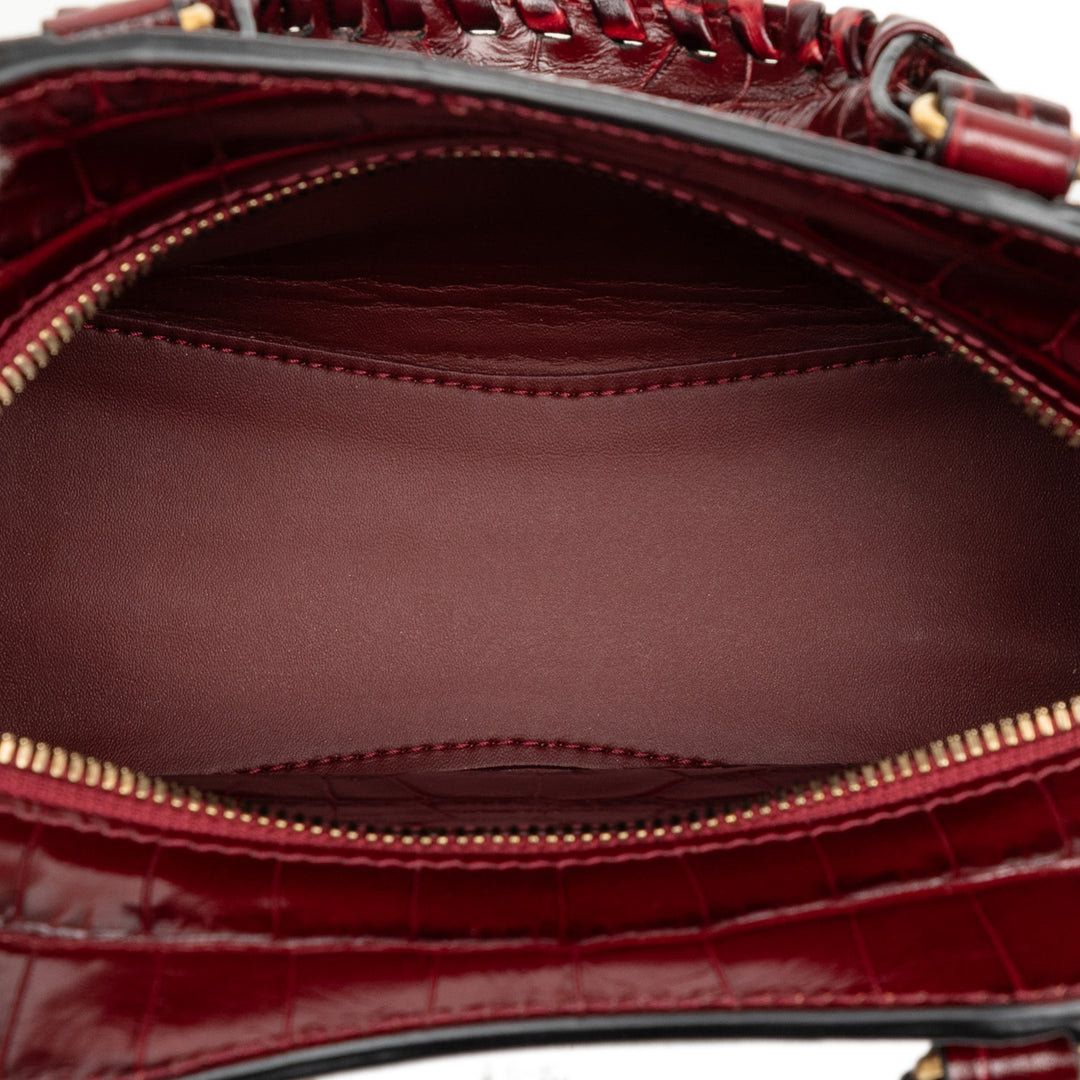 Balenciaga Mini Croc embossé Cuir de veau Motocross Neo Classic City Sac