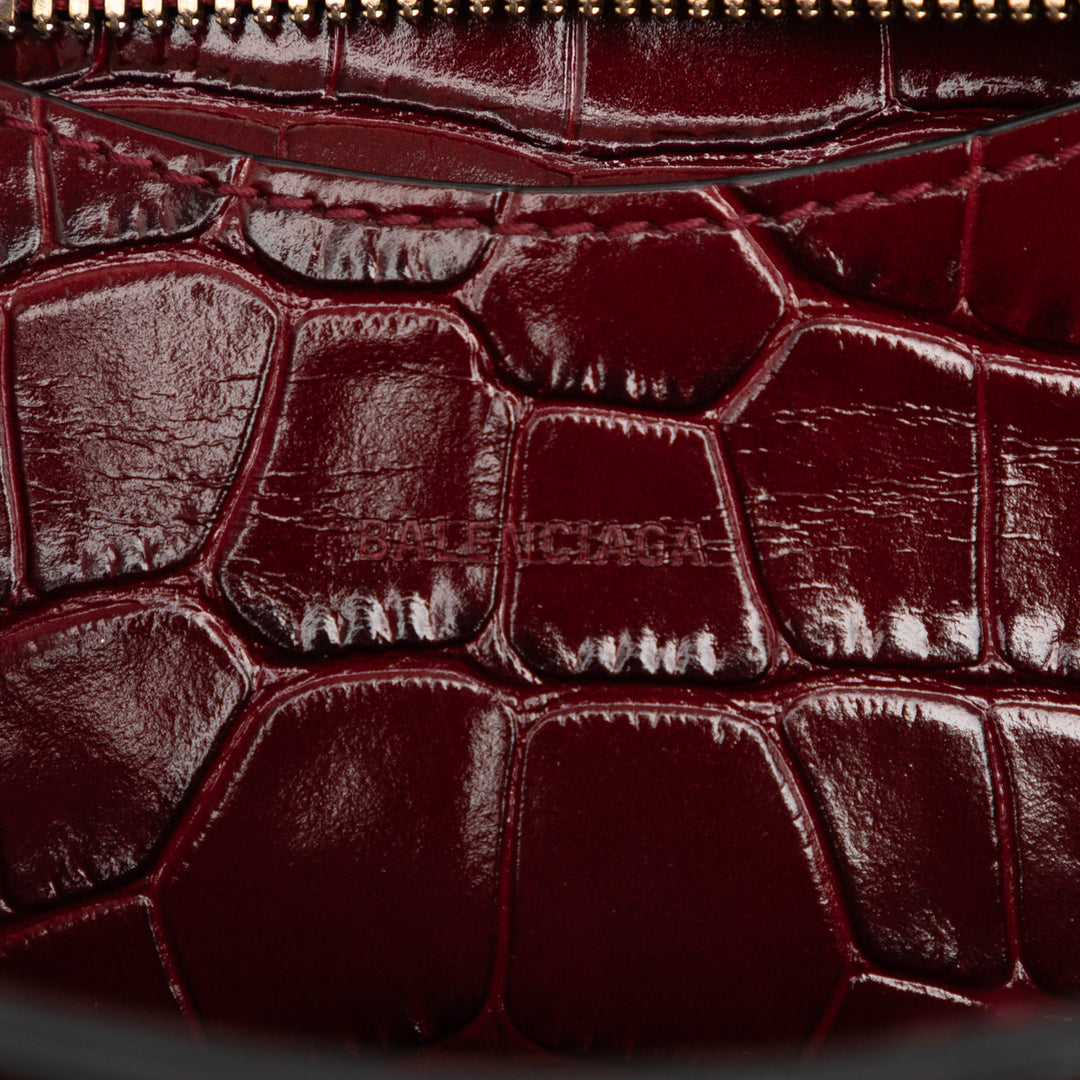 Balenciaga Mini Croc embossé Cuir de veau Motocross Neo Classic City Sac
