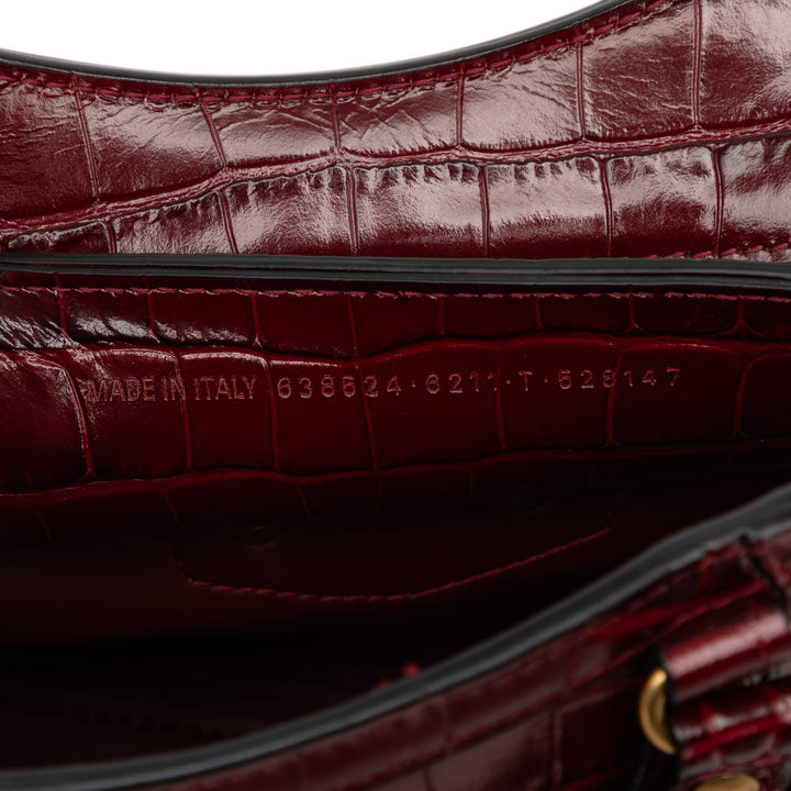 Balenciaga Mini Croc embossé Cuir de veau Motocross Neo Classic City Sac