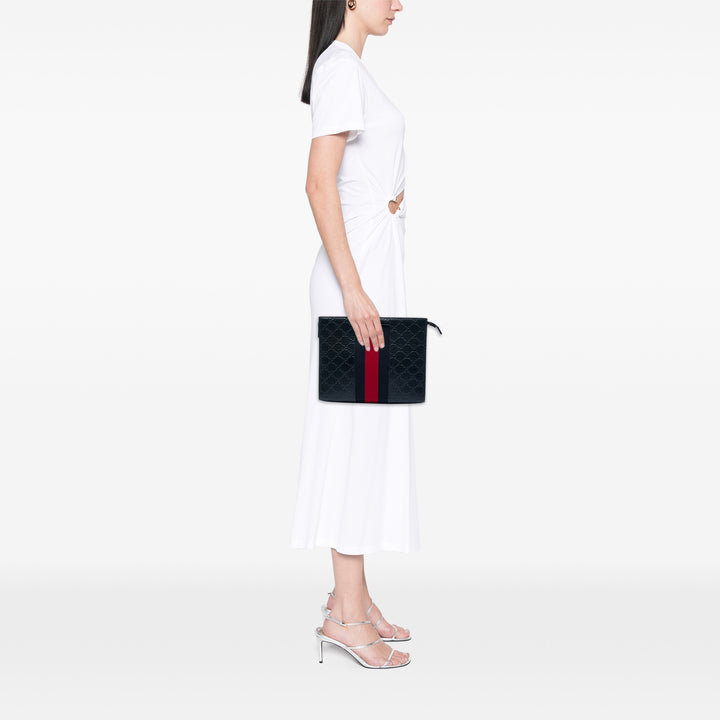 Gucci Pochette Guccissima Web Bleu – vue 5 – GABY PARIS