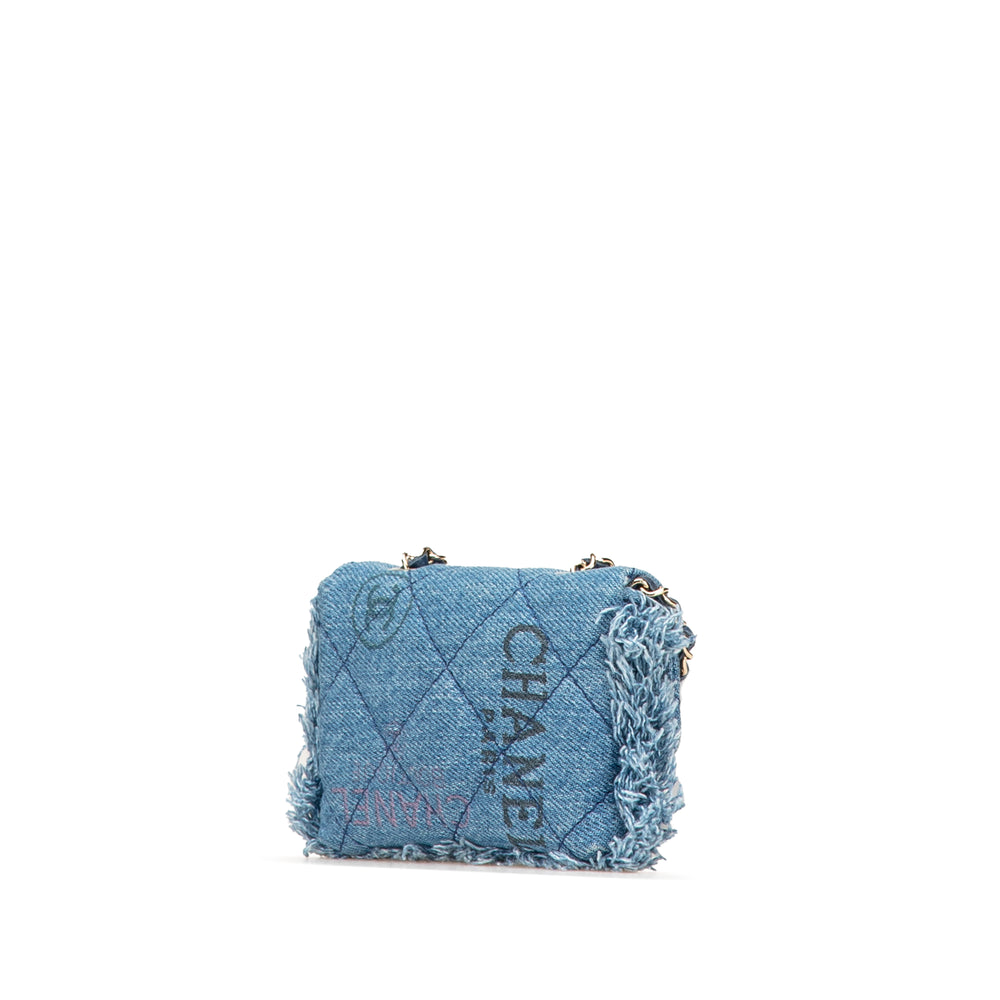 Mini Denim Mood Clutch with Chain Blue - Gaby Paris