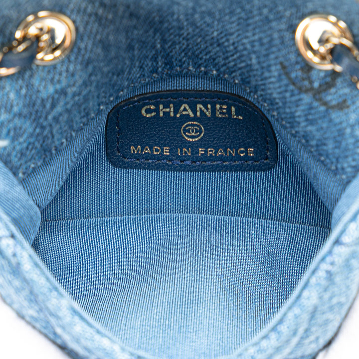 Mini Denim Mood Clutch with Chain Blue - Gaby Paris