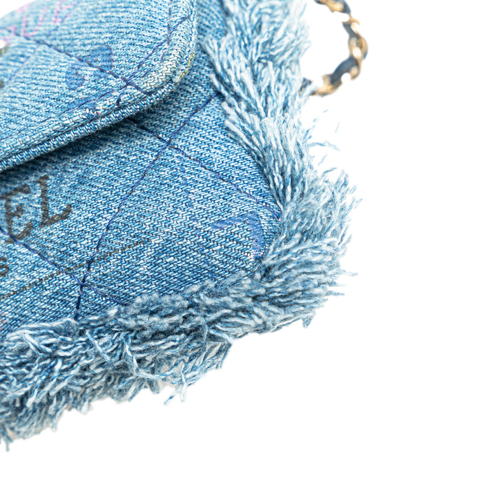 Mini Denim Mood Clutch with Chain Blue - Gaby Paris