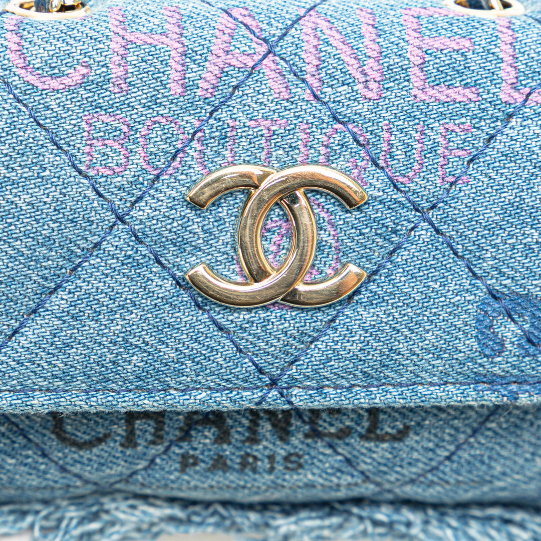 Mini Denim Mood Clutch with Chain Blue - Gaby Paris