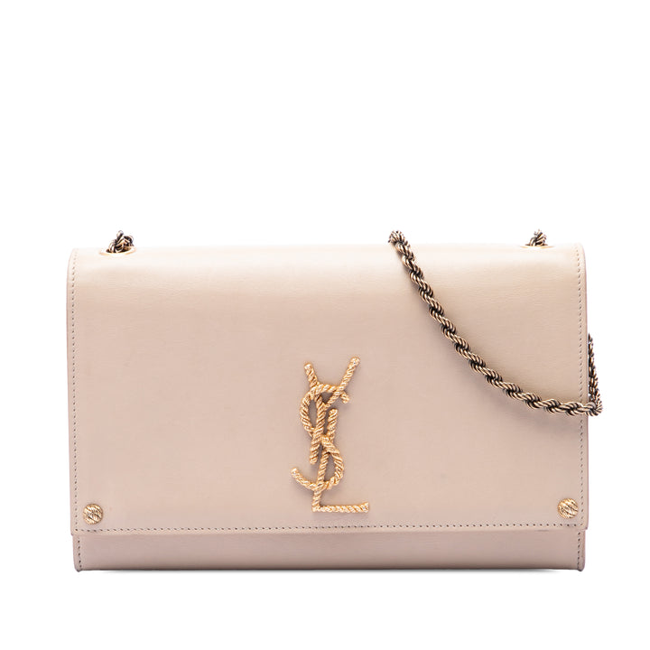 Saint Laurent Medium Smooth Cuir de veau Braided Monogram Kate Sac porté croisé