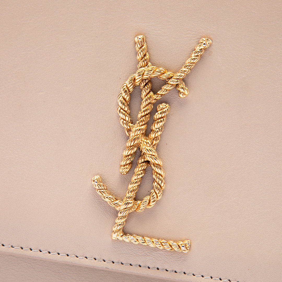 Saint Laurent Medium Smooth Cuir de veau Braided Monogram Kate Sac porté croisé