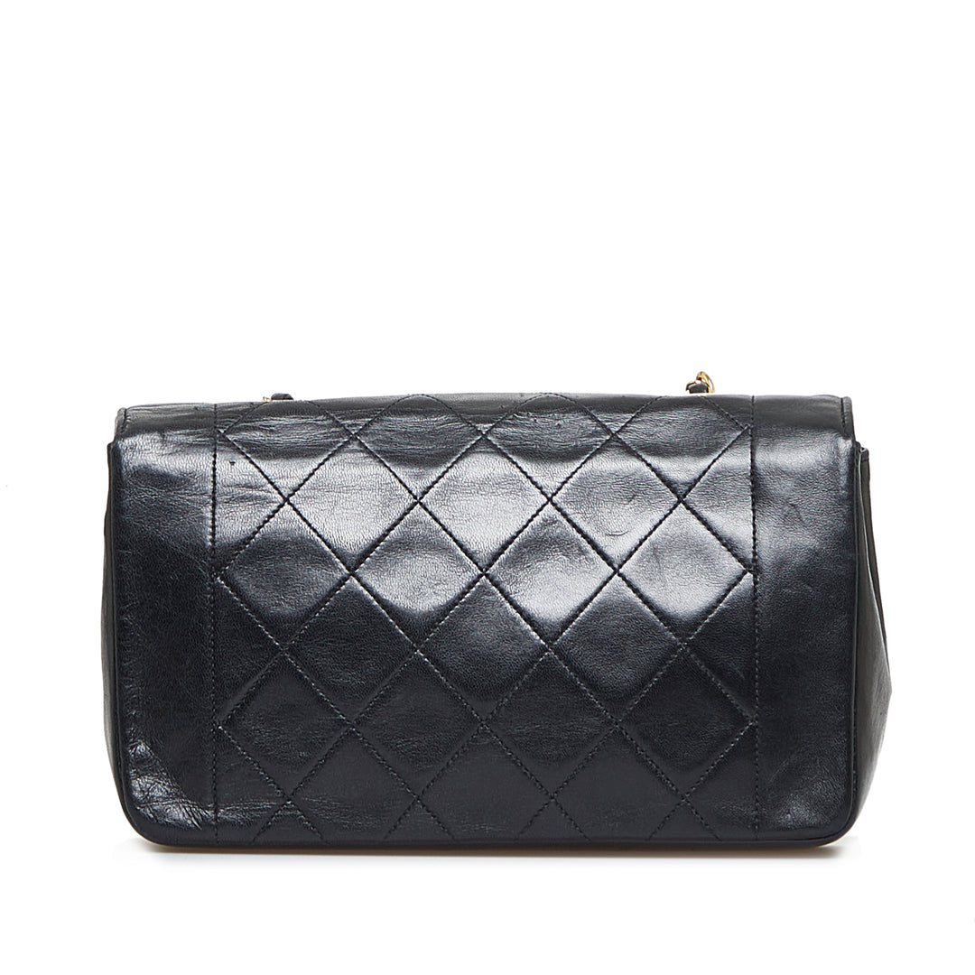 Medium Lambskin Diana Flap Black - Gaby Paris