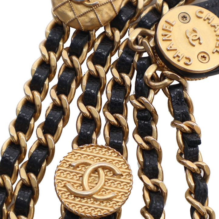 Chanel Matelassé Caviar Twist Your Buttons Coin Purse avec chaîne