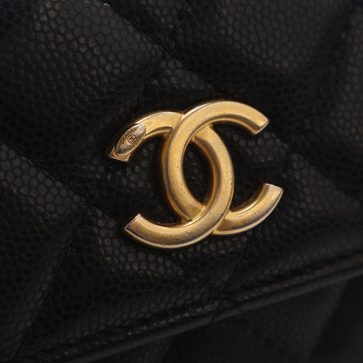 Chanel Matelassé Caviar Twist Your Buttons Coin Purse avec chaîne