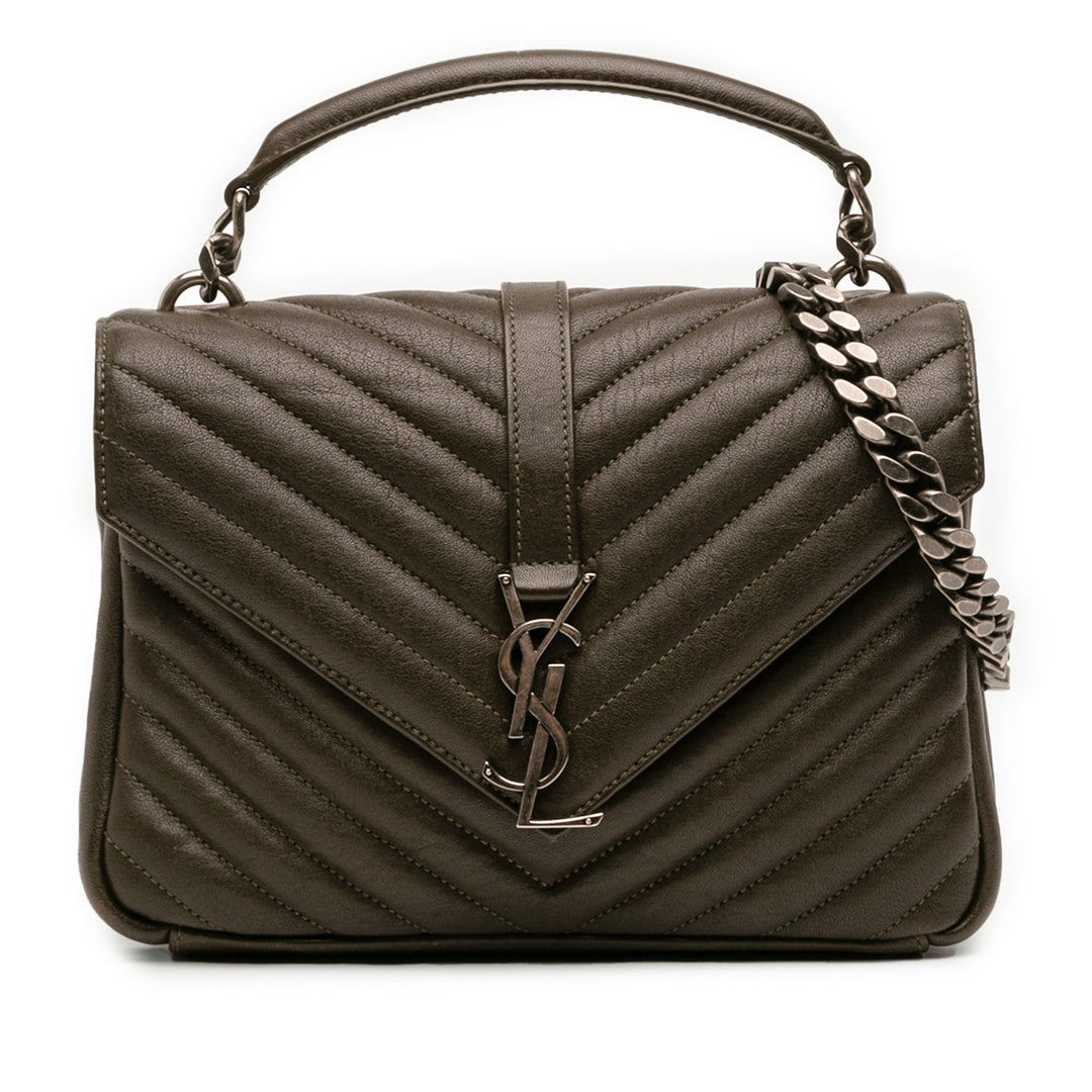 Saint Laurent Medium Matelassé Chevron Sheepskin College Sac