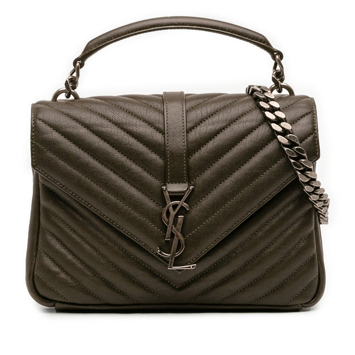 Saint Laurent Medium Matelassé Chevron Sheepskin College Sac